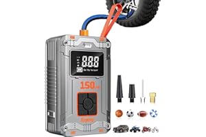 150PSI 3X Faster Cordless Tire Inflator with Digital Display, Auto Shut-Off, Dual USB Power Bank & Flashlight – Portable Air 