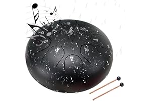 WOKIKLEE Rain Drum for Outside Garden,Chakra Drum for Rain Outdoor, Drum Rain Chime Waterproof,Rain Drum for Garden Instrument, Chakra Drum 6 Inches 8 Notes (Black)