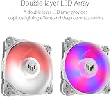 ASUS TUF Gaming TF120 ARGB White 3-Pack 120mm PWM Case Fans Fluid Bearing LED view 3