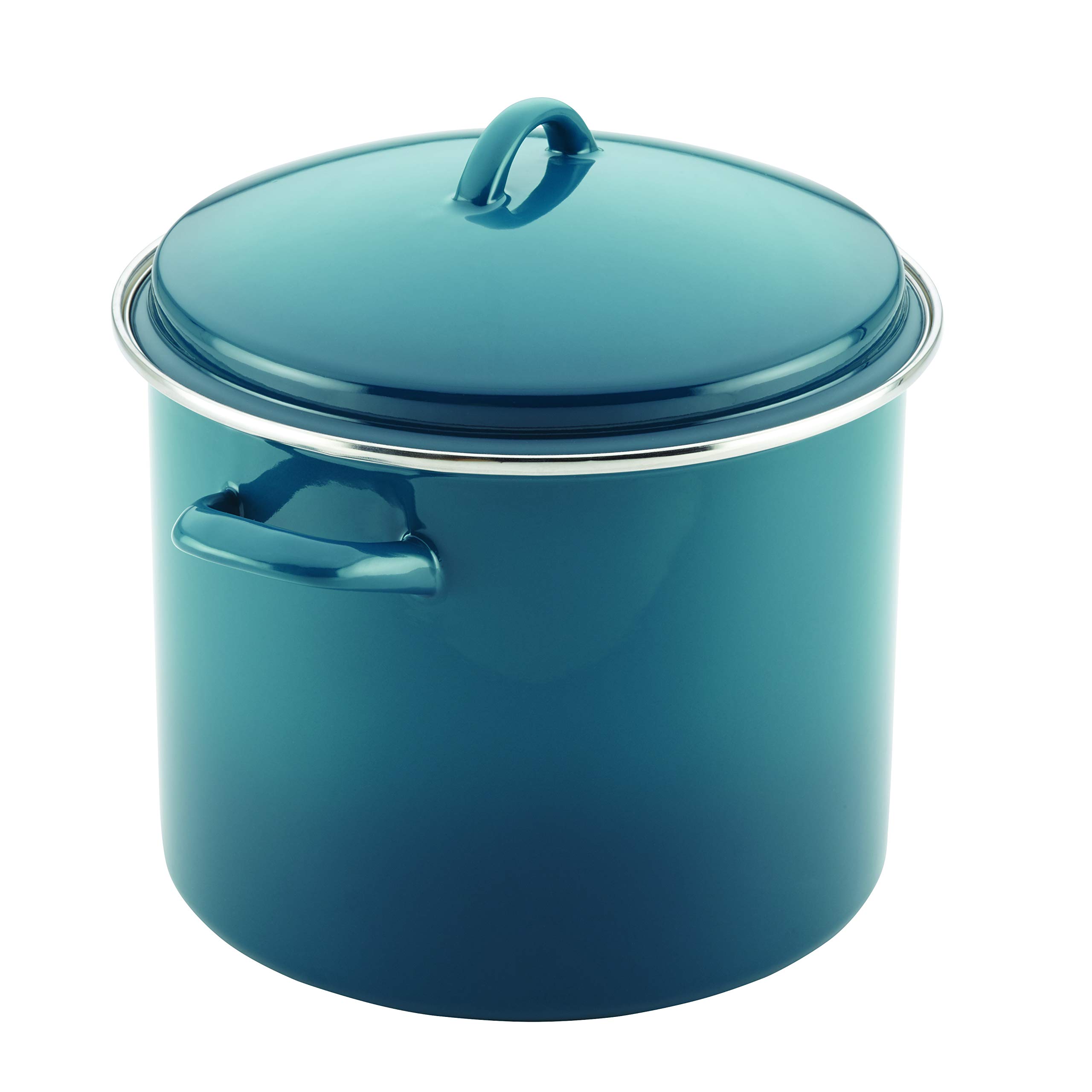 Rachael Ray 46326 Enamel On Steel Stockpot, 12 quart, Marine Blue