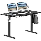 SHW 55-Inch Large Electric Height Adjustable Standing Desk with Drawer, 55 x 28 Inches, Black