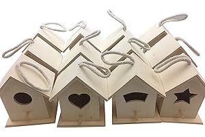 Oojami Design Your Own Wooden Birdhouses 12 Bird House Bulk (Modern)