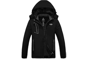 wantdo Women's Mountain Waterproof Ski Jacket Windproof Rain Jacket Winter Warm Hooded Coat