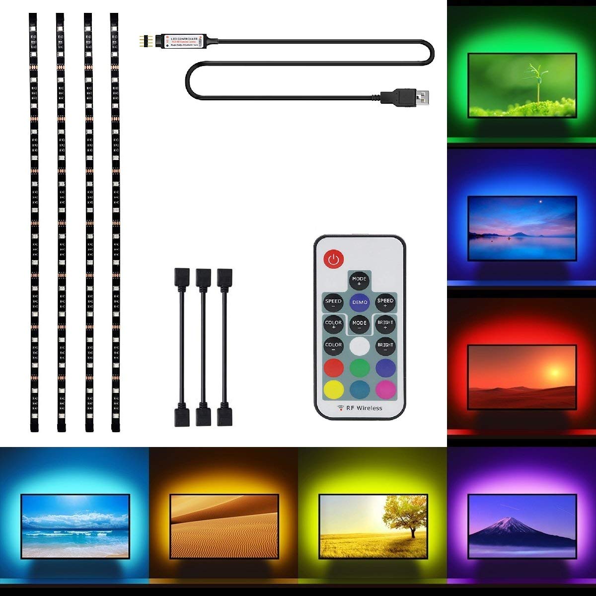 200cm TV LED posteriore di illuminazione Kit, Oritek 5V striscia USB RGB LED, impermeabile Bias Illuminazione per HDTV da 40 a 60 pollici, monitor PC, led strip light