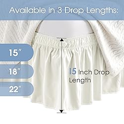 FreshCulture Full Bed Skirt, Elastic Wrap Around