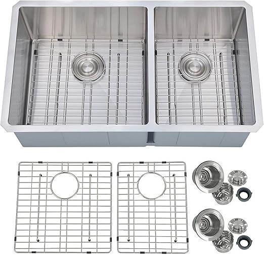 Primart Phu33do Handcrafted 33 X 19 Inch 60 40 Double Bowls 16