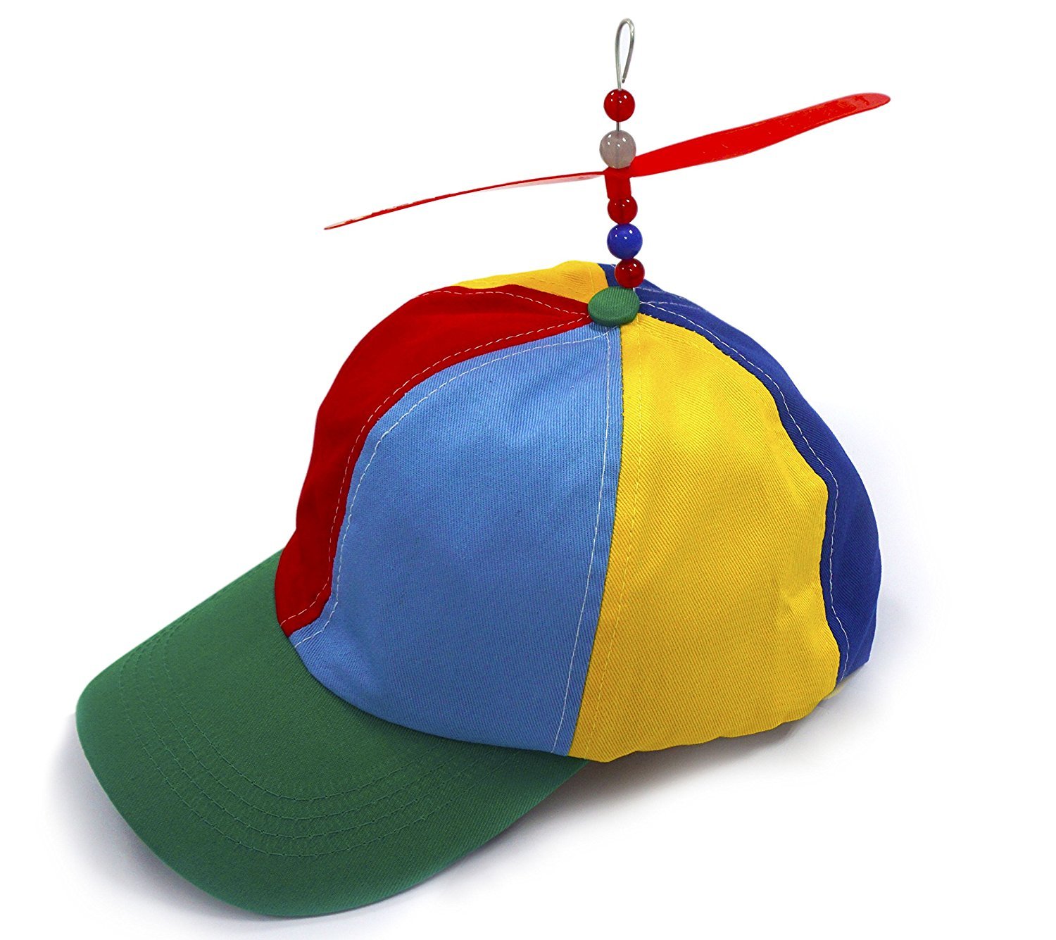 Kuzhi Multi-Color Propeller Hat - Baseball Style (Adult, Green Brim)