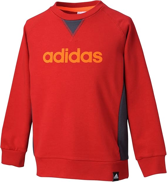 Amazon Co Jp アディダス Adidas Kids Tcos Sports Climalite フロッキープリントビッグロゴ クルースウェット q56 Ac6781 パワーレッド 110 服 ファッション小物