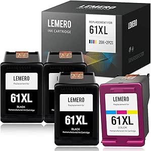 Amazon.com: LEMERO Remanufactured Ink Cartridge Replacement for HP 61XL 61 XL to use with Envy 