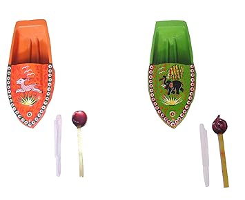 KRIWIN SAHAYA Set of 2 Attractive Animal Print Fun Steam Powered Tin Toy Boat Nav Pop Put Putt Candle Powered fuel flame with free dropper