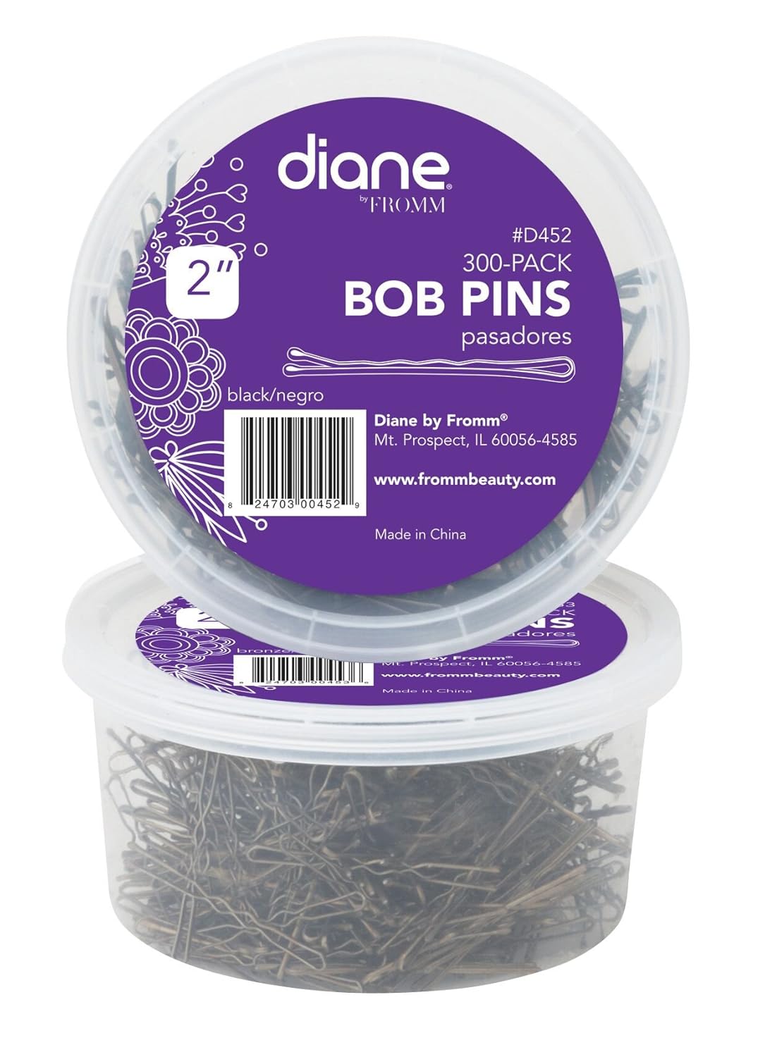 Diane Bobby Pins, Black, 2", 300 Count