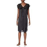 Shadowline Women’s Short Lace Cap Sleeve Nightgown - 40” Length Gown