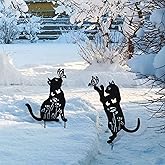 WONDER GARDEN Metal Cat Decor for Outside - 2 Pack Garden Stakes Decorative, Black Cat Silhouette Statues Lawn Ornaments Yard Art Patio Decor Women Men Mom Gifts