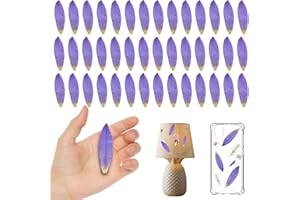 HEISENLIN Purple Dried Water-Lily Flower Petals for Resin Crafts, 42PCS Natural Real Pressed Dry Water-Lily Flowers for Resin DIY Jewellery Ornament Crafts Candle Making Phone Case Home Decor