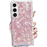 Changjia for Samsung Galaxy Z Fold 7 Glitter Case, Cute Bling Sparkle Shiny Sequin Stars Four Corner Soft TPU Silicone Shockproof Women Girls Slim Protective Phone Case for Galaxy Z Fold 7 5G (Pink)