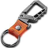 Pxvikis Metal heavy duty key chain carabiner clip bottle opener wrist lanyard ring car key fob unisex for men and women