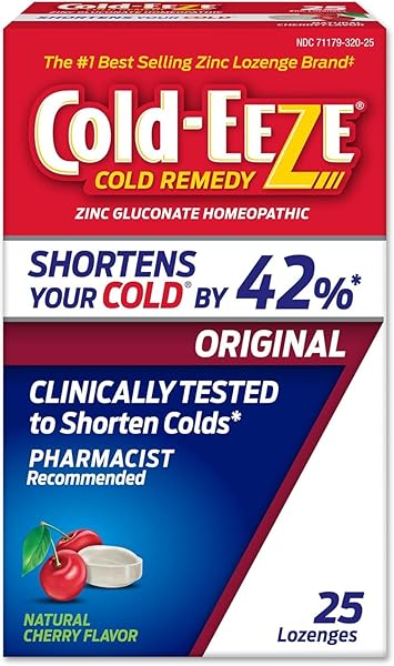 COLD-EEZE NATURAL CHERRY ZINC LOZENGES, HOMEOPATHIC COLD REMEDY,...