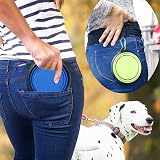 ZUOFENG Collapsible Travel Silicone Dog Cat Bowl Water Feeder 1 pc Blue view 3