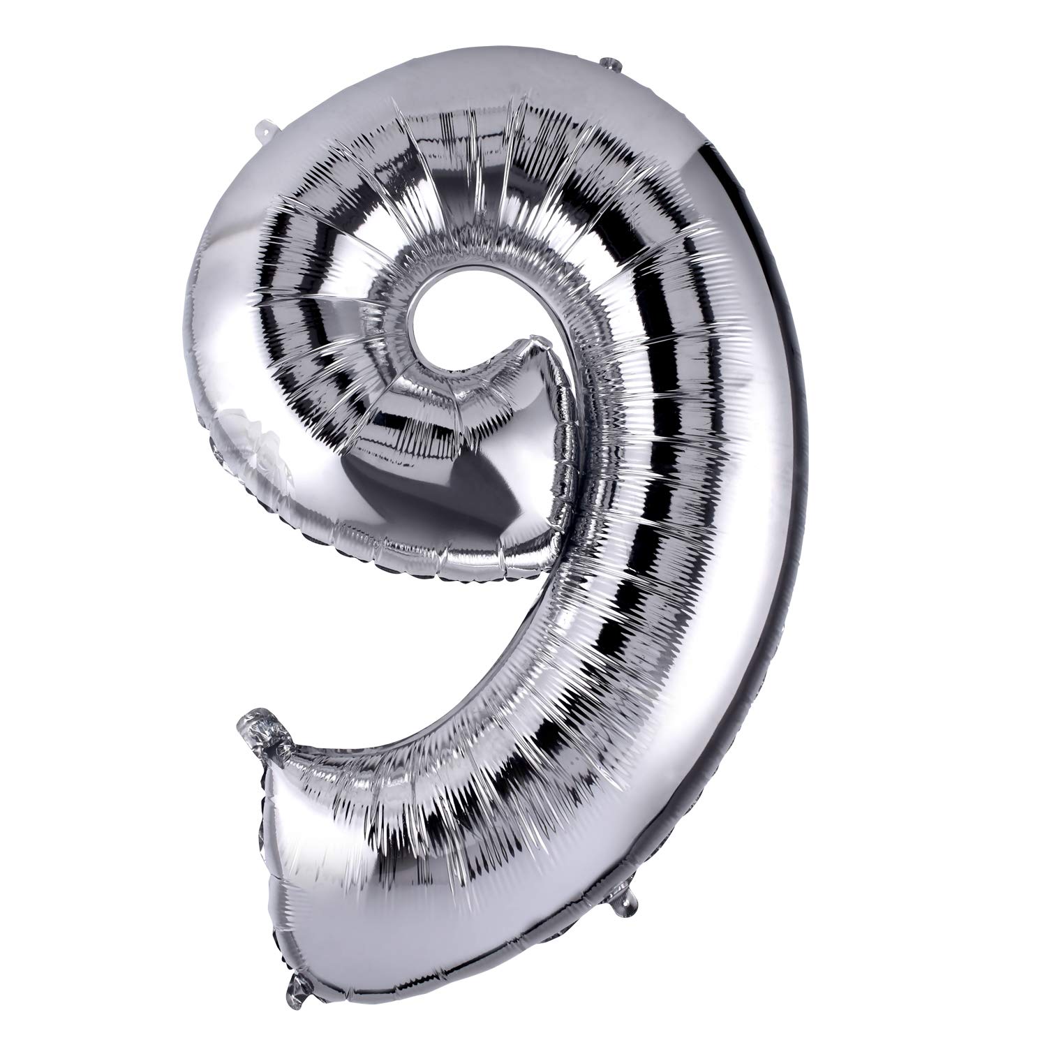 YPSelected 40 Inch Silver Large Foil Helium Number Balloon Birthday Wedding Party 0-9 (9)