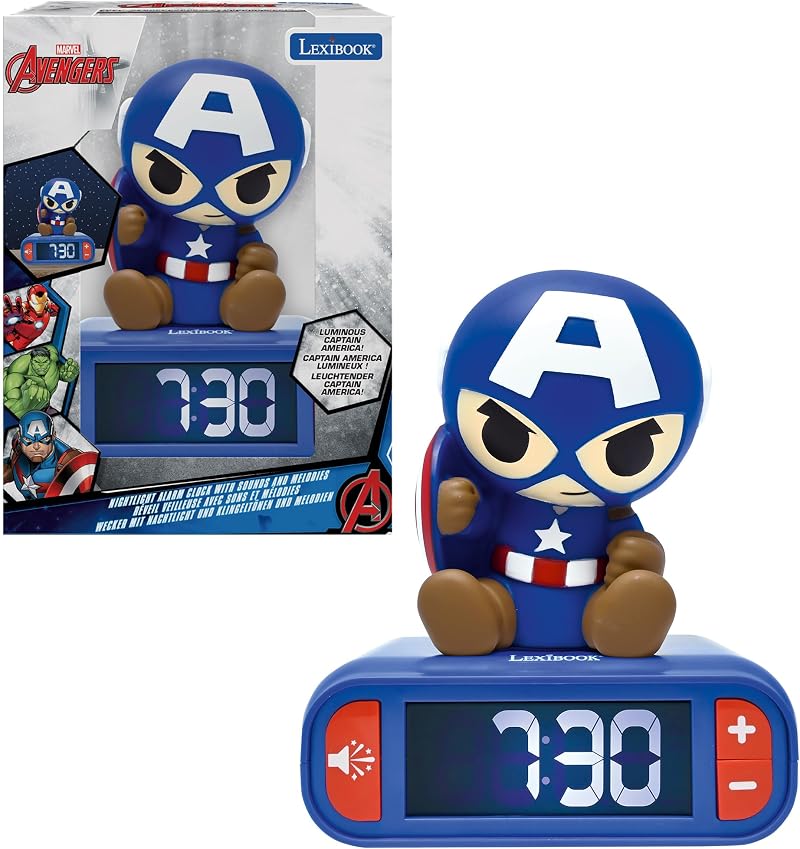 LEXIBOOK Avengers Nightlight Alarm Clock RL800AV1 with 6 sounds