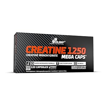 Olimp Creatine 1250 Mega Caps | 120 Kapseln | Kreatin-Monohydrat | Fitnessstudio, Radsport, Laufen | Regeneration