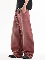 DFGIGT Mens Streetwear Hip Hop Baggy Jeans Wide Leg