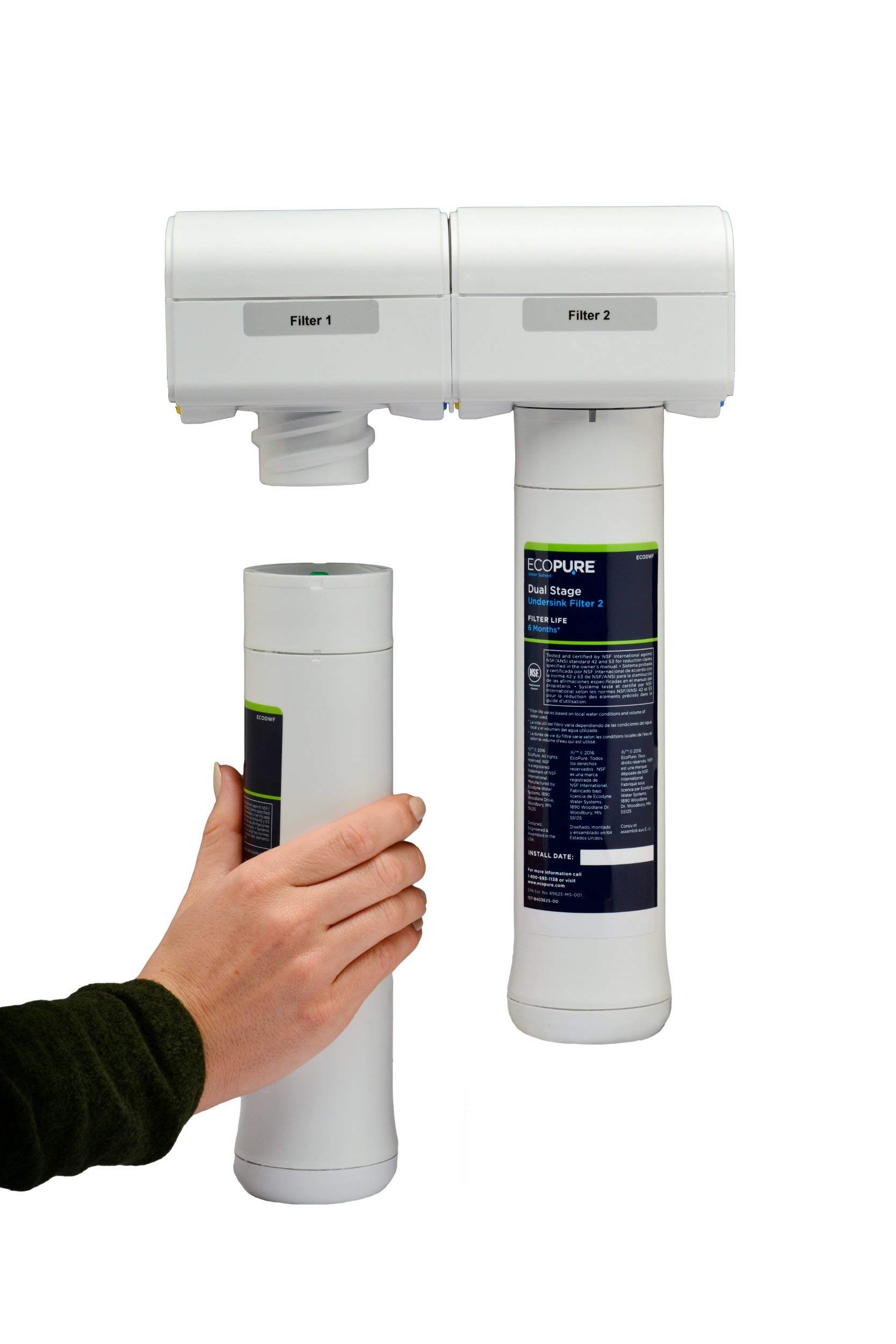 EcoPure Reverse Osmosis Under Sink Replacement Water Filter Set (ECOROF) | NSF Certified | Fits ECOP30 System | 6-Month Filter Life