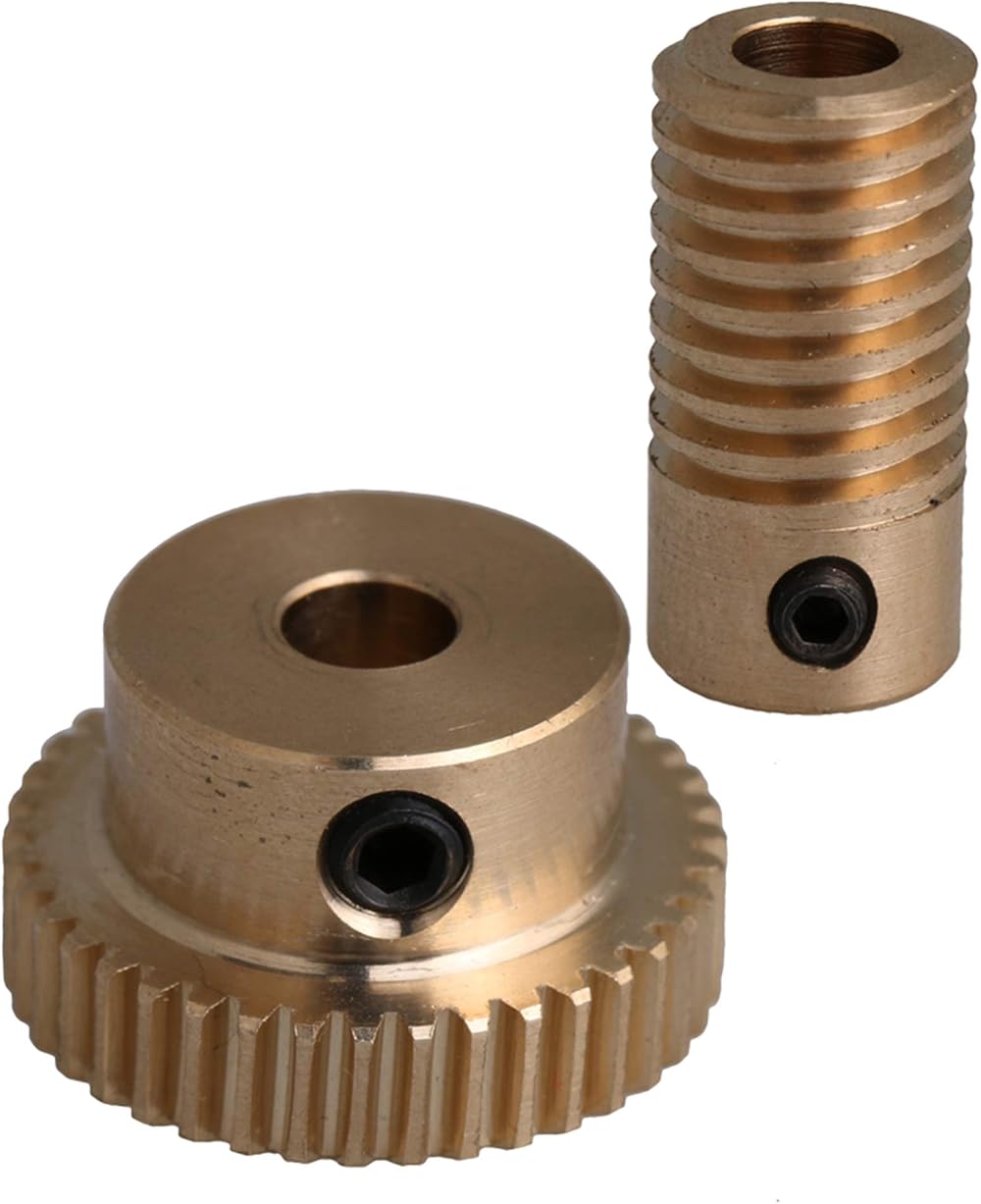 CNBTR 40T Brass Gear Wheel 5mm Hole Shaft Kit 0.5 Modulus 1:40 Reduction Ratio