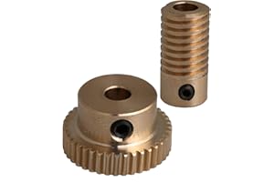CNBTR 40T Brass Gear Wheel & 5mm Hole Diameter Gear Shaft Kits 0.5 Modulus Set 1:40 Reduction Ratio Drive Gear Box