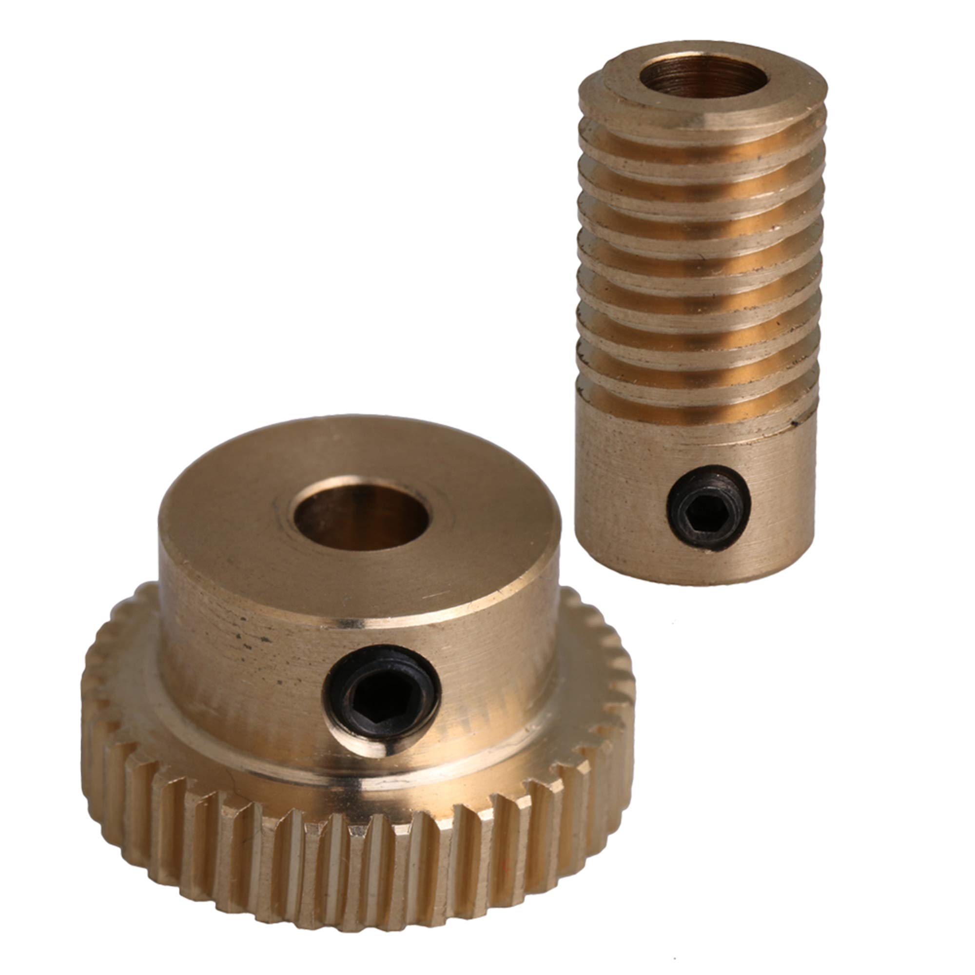 CNBTR 40T Brass Gear Wheel & 5mm Hole Diameter Gear Shaft Kits 0.5 Modulus Set 1:40 Reduction Ratio Drive Gear Box