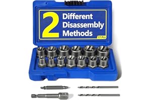 JKNEIWA Bolt Extractor Kit, Screw Extractor Set, 17 Pieces Impact Bolt & Nut Remover Set, Stripped Socket Set for Removing Damaged, Easy out Bolt Screw Extractor Set for Rusted, Rounded, Damaged Nuts Screws