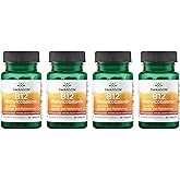 Swanson Vitamin B12 Methylcobalamin - Natural Black Cherry Flavored 2,500 mcg 60 Tabs (4 Pack)