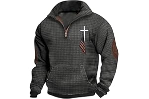 Hugncmy Fashion Christmas Long Sleeve Sweatshirts Pullover Vintage Collar Sweatshirt Casual Hoodies for Mens T Shirt