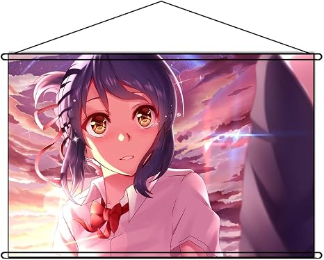 Amazon タペストリー 君の名は ポスター 掛ける絵 巻物 軸物 アニメ おしゃれ 60cm 90cm アニメ 萌えグッズ 通販