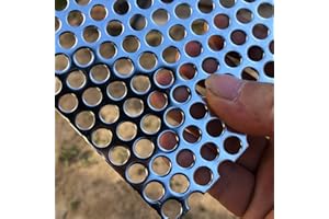 FengYoo Perforated Metal Sheets-Expanded & Perforated Sheets-Perforated Stainless Steel Sheet-20GA 0.32" Hole 1/3"（ About 8mm） 11.8" X5.9"-Metal Mesh Sheet for Ventilation and Fume Filtration