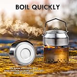 Flintronic 0.8L Camping Kettle Stainless Steel Outdoor Pot 0.8 L Lightweight view 4