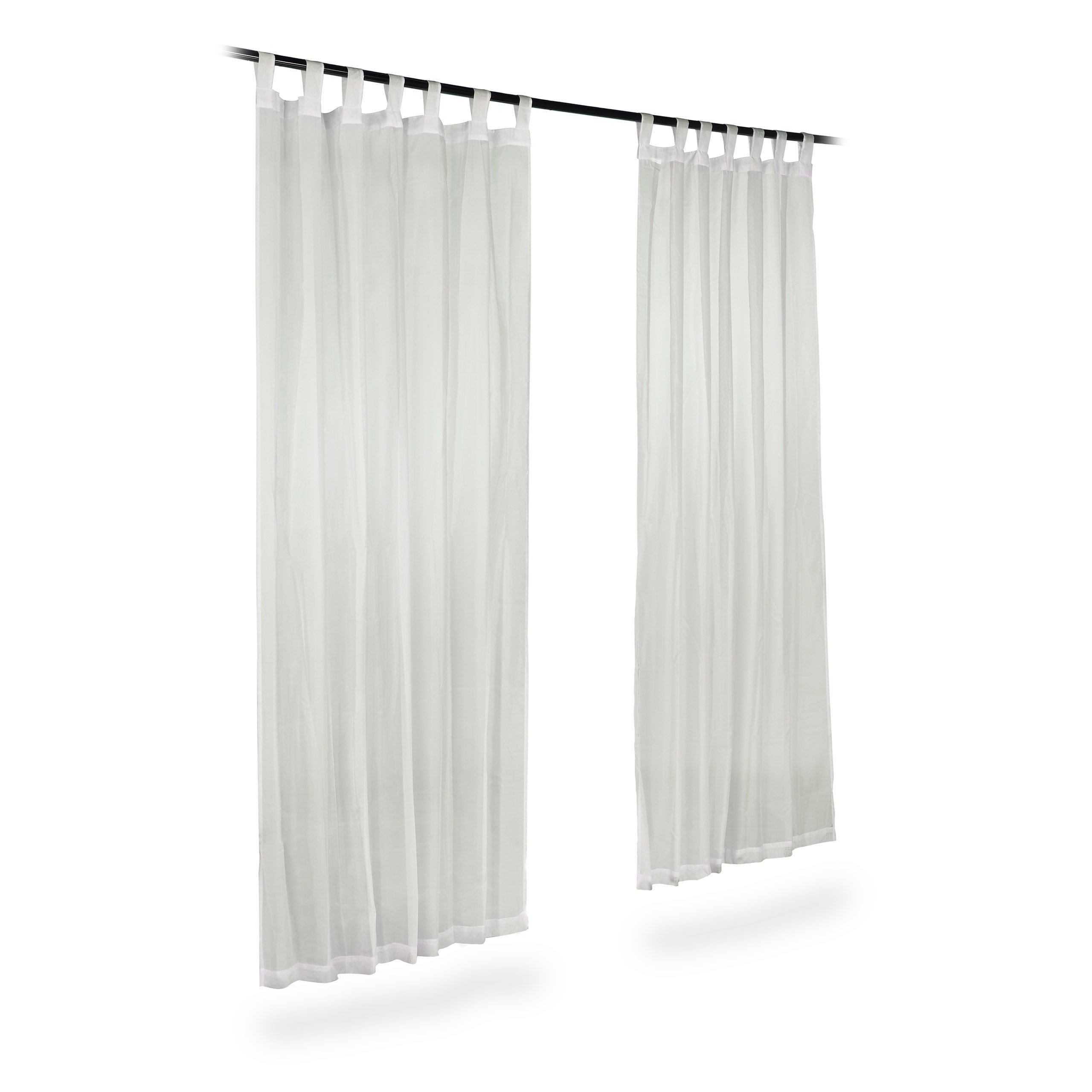 Relaxdays Curtains with Loops, Transparent, Set of 2, Solid Colour, Polyester, HxW: 245 x 140 cm, Cream, 245 x 140 x 0.1 cm โ image 1