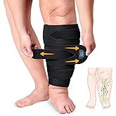 iDonua® Calf Lymphedema Compression Wrap Adjustable For Big Swollen Lower Leg - with 6 Cross Straps (Tall-XL)