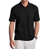 JMIERR Mens Polo Shirt Short Sleeve Textured Knit Botton Summer Casual Vacation Beach Stretchy Collar Golf Shirts