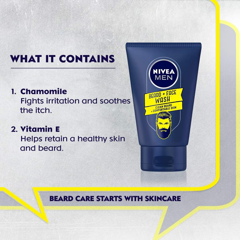 nivea men beard face wash
