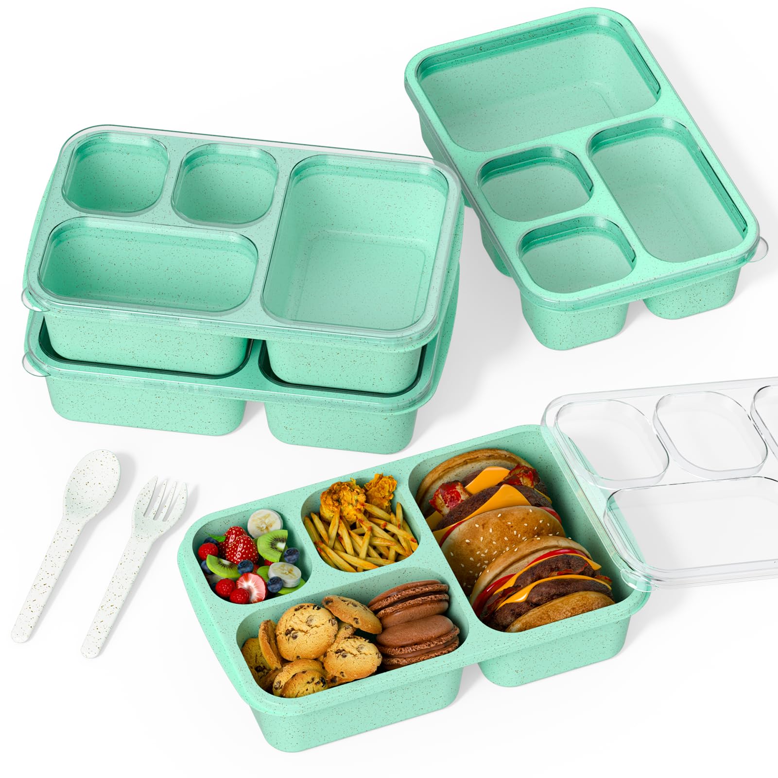 Bento Box for Adults and Snack Containers Set of 4