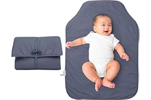 Natemia Portable Diaper Changing Pad - Light, Soft & Machine Washable Organic Cotton Foldable Baby Changing Mat