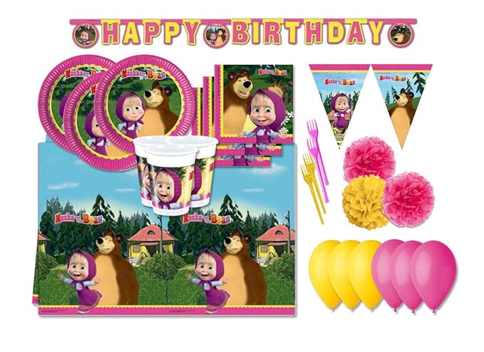 DECORATA PARTY Mascha und Bär Geburtstag Partydekorationen