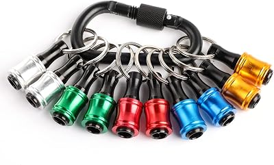 Katerk Portable 1/4 Inch Bit Holder Keychain Lightweight Drill Accessory