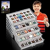 Rock Collection Display Case - Display Shelf for Collectibles - Rock Collections Box for Kids - Rock Collection Storage - Roc
