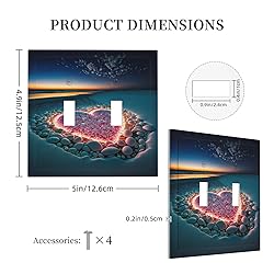 Beach Pink Love Night Scene Double Toggle Light
