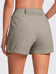 CRZ YOGA Women's Lightweight Mid Rise Hiking Shorts