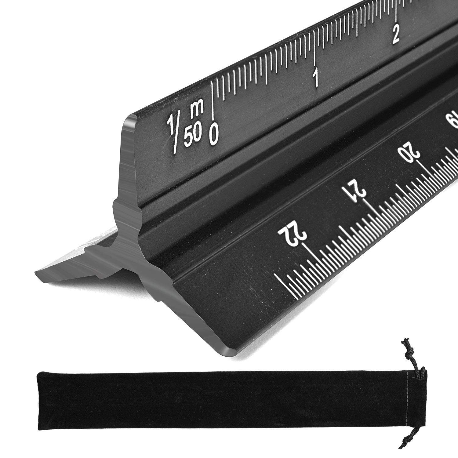 Metal Scale Ruler,30cm Triangular Scale Rulers for Architects Engineers, Metric Ruler for 1:20, 1:25, 1:50, 1:75, 1:100, 1:125