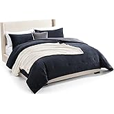 UGG Remina Comforter Set 5 Piece Bed in a Bag with Throw Blanket, Decorative Pillow, Shams, and Reversible Comforter Hypoallergenic Washable Luxury Plush Warm Plush Fluffy Bedding Set, King, Navy Blue