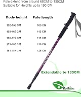 hikehobby Antishock Trekking Poles with Handle Purple 2 Pack view 2